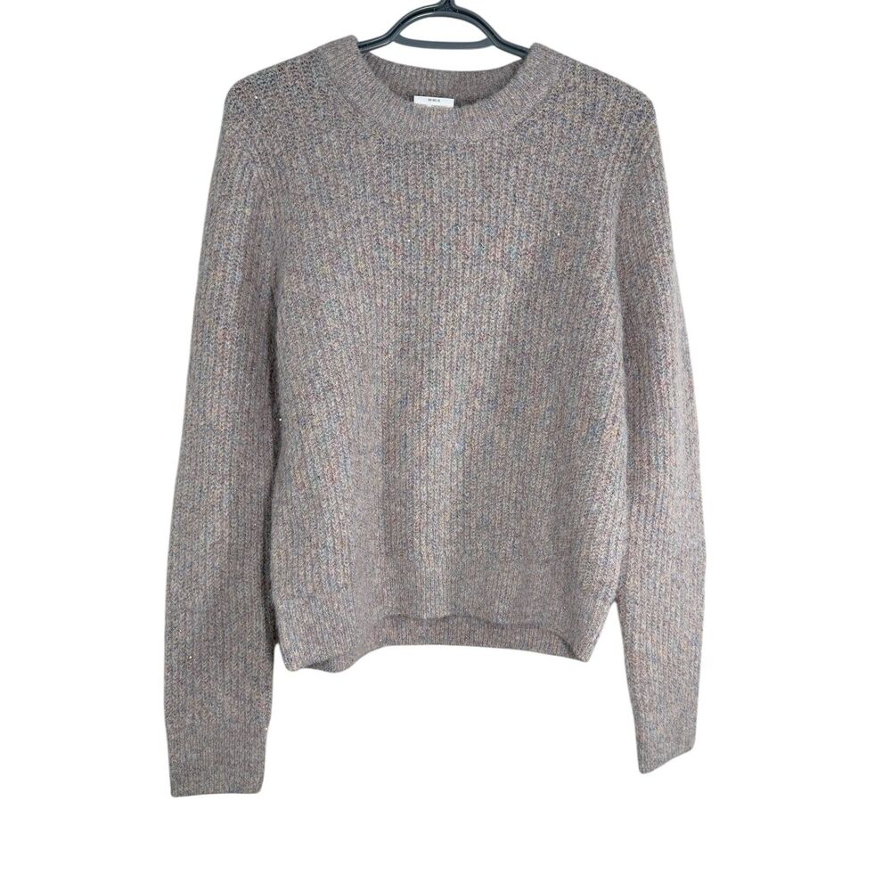 NWT J. Crew Womens Plush Soft Sweater Sz M Wool Blend Chunky Knit Sequin